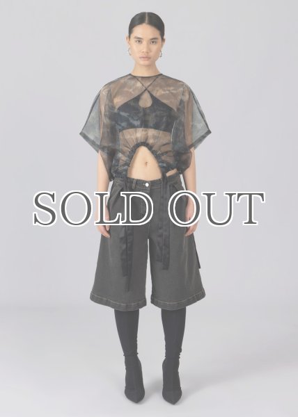 画像4: ESTHE - Organza Ribbon T-Shirt  オーガンジーリボンTシャツ - Forest Print (4)