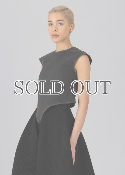 画像2: ESTHE - Asymmetric Denim Top アシンメトリーデニムトップ - Washed Black (2)