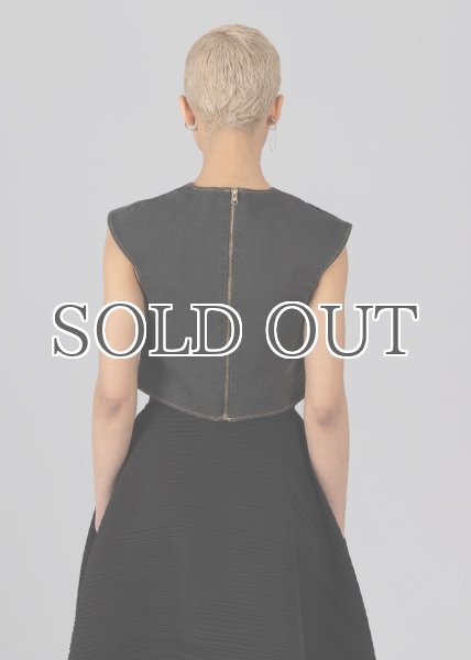 画像3: ESTHE - Asymmetric Denim Top アシンメトリーデニムトップ - Washed Black (3)