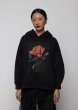 画像1: ［ESTHE］Rose Print Cotton Hoodie - Black (1)