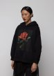 画像2: ［ESTHE］Rose Print Cotton Hoodie - Black (2)
