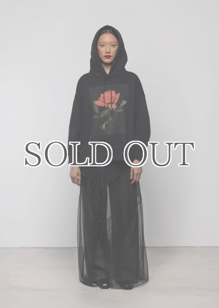 画像5: ［ESTHE］Rose Print Cotton Hoodie - Black (5)