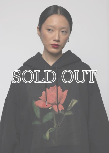 画像6: ［ESTHE］Rose Print Cotton Hoodie - Black (6)