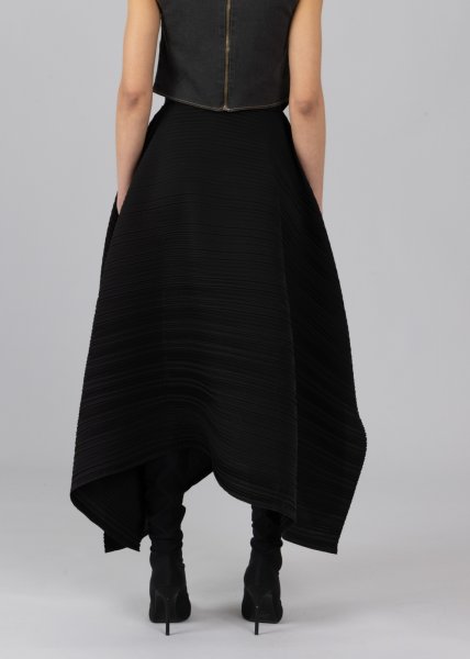 画像6: 【40%OFF】［ESTHE］Asymmetrical Pleated Skirt  アシンメトリープリーツスカート - Black (6)