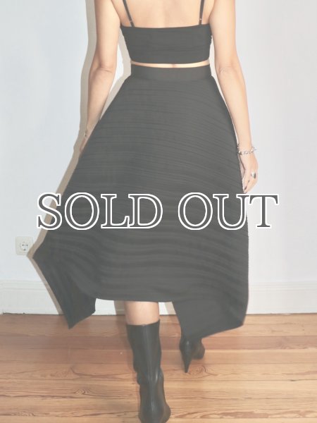 画像16: 【40%OFF】［ESTHE］Asymmetrical Pleated Skirt  アシンメトリープリーツスカート - Black (16)