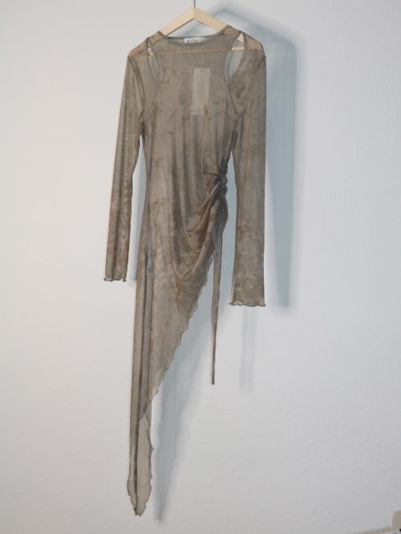 画像8: 【40%OFF】［ESTHE］Cut-Out Mesh Asymmetric Top  カットアウトアシンメトリートップ - Brown Moonstone (8)