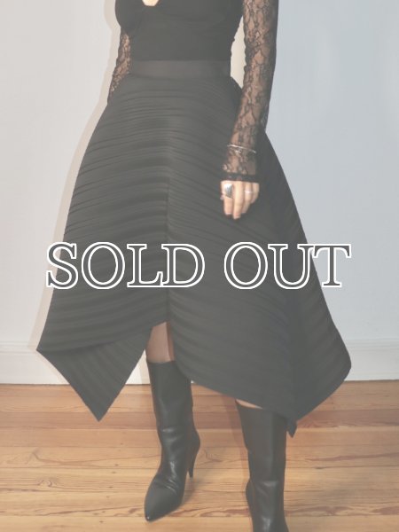 画像15: 【40%OFF】［ESTHE］Asymmetrical Pleated Skirt  アシンメトリープリーツスカート - Black (15)