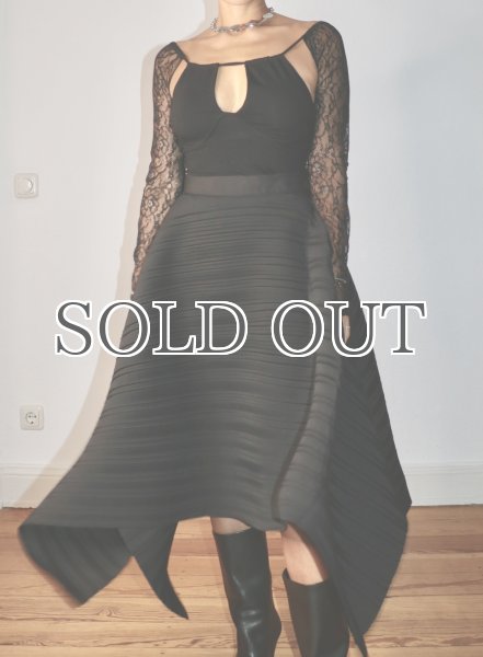 画像12: 【40%OFF】［ESTHE］Asymmetrical Pleated Skirt  アシンメトリープリーツスカート - Black (12)