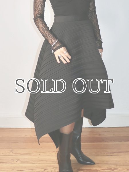 画像13: 【40%OFF】［ESTHE］Asymmetrical Pleated Skirt  アシンメトリープリーツスカート - Black (13)