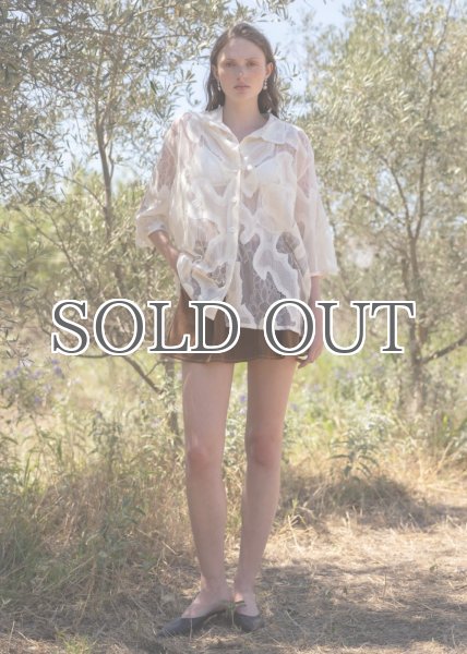 画像3: ［ESTHE］OVER SIZED SHEER LACE SHIRT- CREAM WHITE (3)