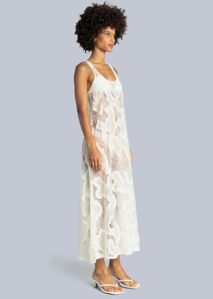 画像3: 【40%OFF】［ESTHE］SHEER LACE SLIP DRESS  シアーレースドレス - OFF WHITE (3)