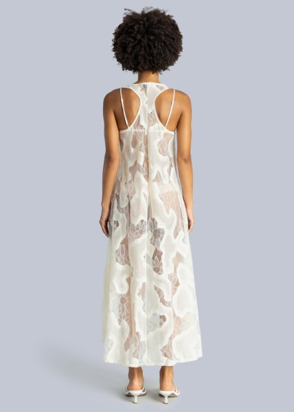 画像4: 【40%OFF】［ESTHE］SHEER LACE SLIP DRESS  シアーレースドレス - OFF WHITE (4)
