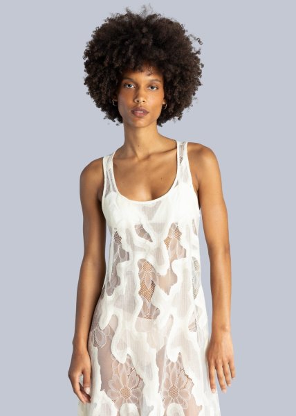 画像6: 【40%OFF】［ESTHE］SHEER LACE SLIP DRESS  シアーレースドレス - OFF WHITE (6)