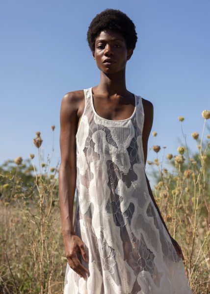 画像8: 【40%OFF】［ESTHE］SHEER LACE SLIP DRESS  シアーレースドレス - OFF WHITE (8)