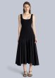 画像3: ESTHE - Ribbed Cotton-Poplin Midi Dress／異素材ミックスワンピース - Black (3)
