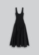 画像2: ESTHE - Ribbed Cotton-Poplin Midi Dress／異素材ミックスワンピース - Black (2)