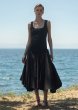 画像1: ESTHE - Ribbed Cotton-Poplin Midi Dress／異素材ミックスワンピース - Black (1)