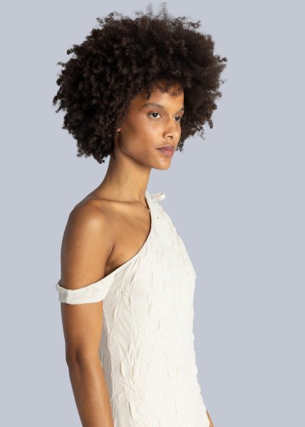 画像7: 【40%OFF】［ESTHE］ONE SHOULDER JACQUARD MAXI DRESS  ジャガードワンショルダーマキシドレス - OFF WHITE (7)