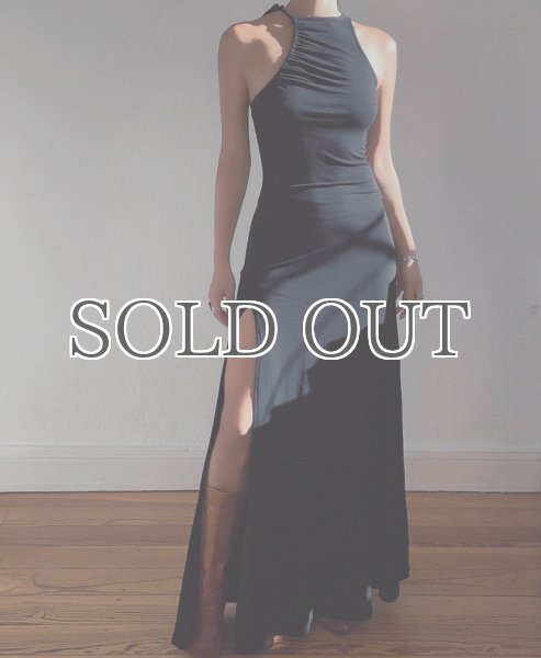 画像5: ESTHE - Asymmetric Neckline Maxi Dress アシンメトリーネックラインドレス- Black (5)