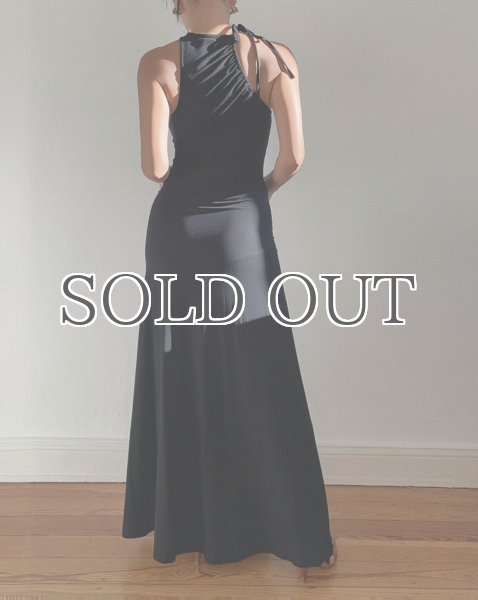 画像3: ESTHE - Asymmetric Neckline Maxi Dress アシンメトリーネックラインドレス- Black (3)
