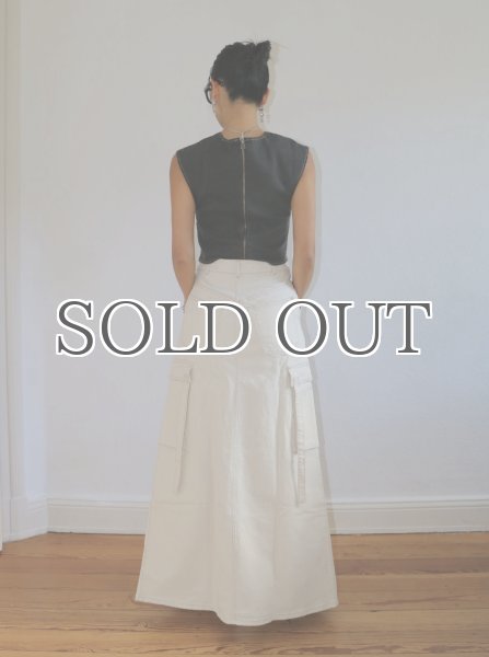 画像11: ESTHE - Asymmetric Denim Top アシンメトリーデニムトップ - Washed Black (11)