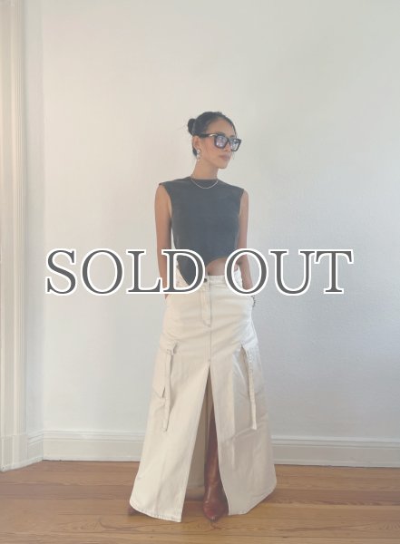 画像12: ESTHE - Asymmetric Denim Top アシンメトリーデニムトップ - Washed Black (12)