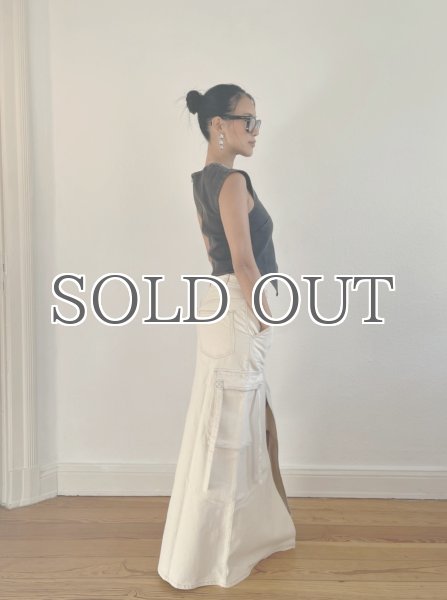 画像13: ESTHE - Asymmetric Denim Top アシンメトリーデニムトップ - Washed Black (13)