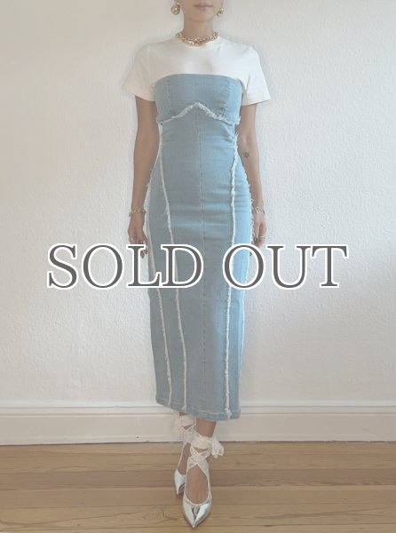 画像6: ESTHE - Denim Corset Dress  デニムコルセットチューブドレス - Blue Denim (6)