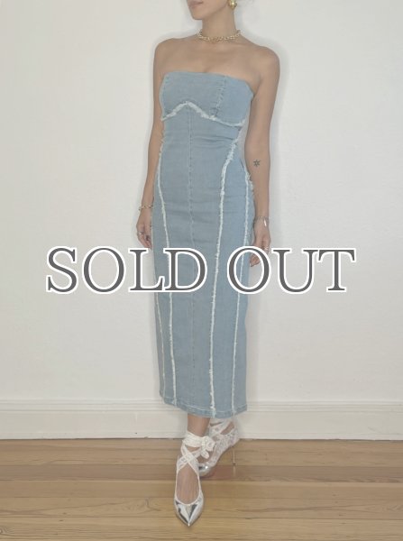 画像8: ESTHE - Denim Corset Dress  デニムコルセットチューブドレス - Blue Denim (8)