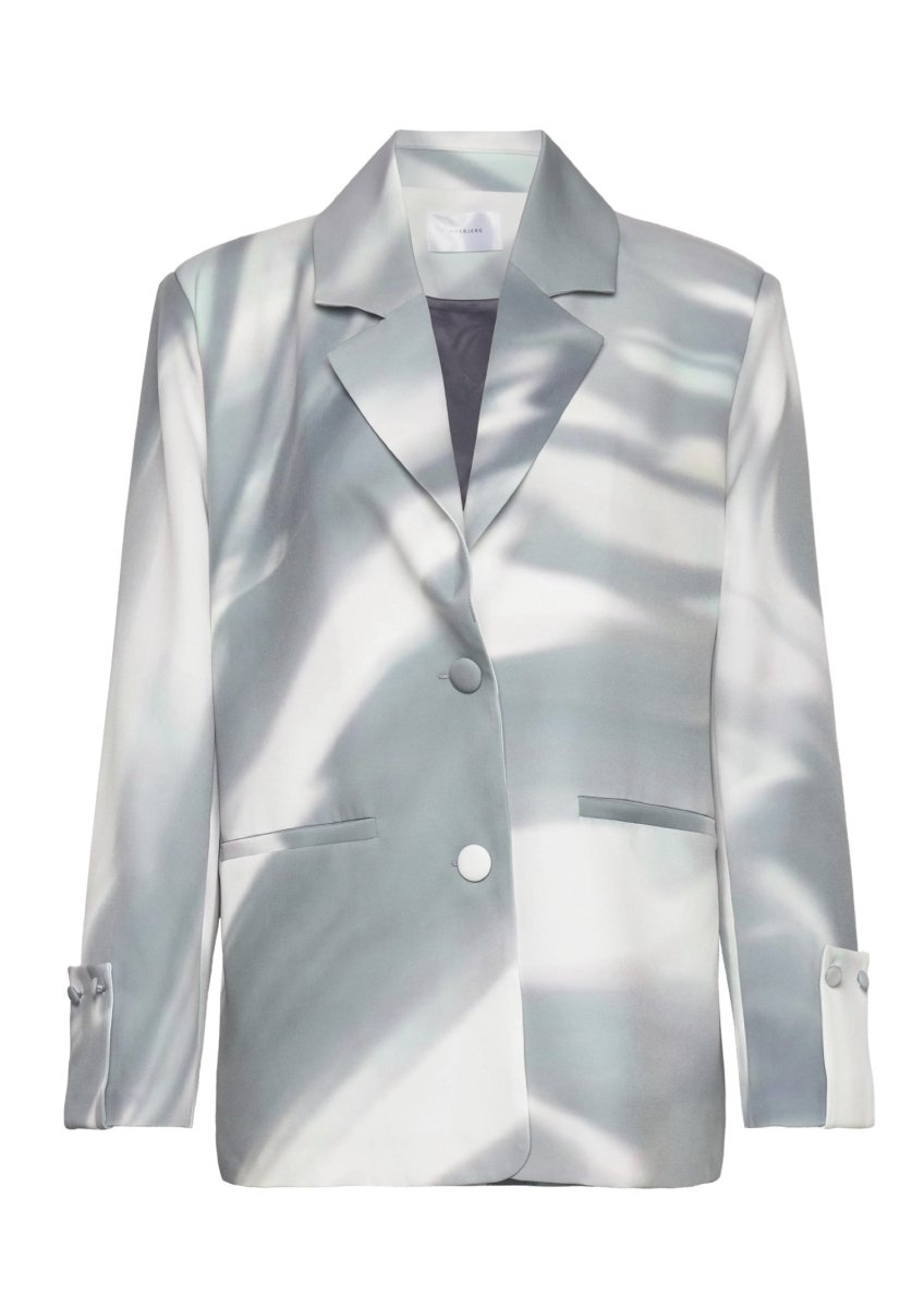 画像1: HOSBJERG - Johanna Adele Blazer マーブルプリントブレザー – Ice Blue Print  (1)