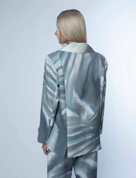 画像4: HOSBJERG - Johanna Adele Blazer マーブルプリントブレザー – Ice Blue Print  (4)