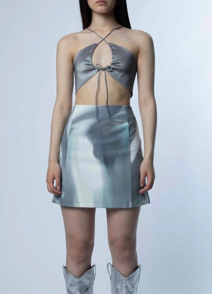 画像6: HOSBJERG - Johanna Skirt マーブルプリントスカート – Ice Blue Print  (6)