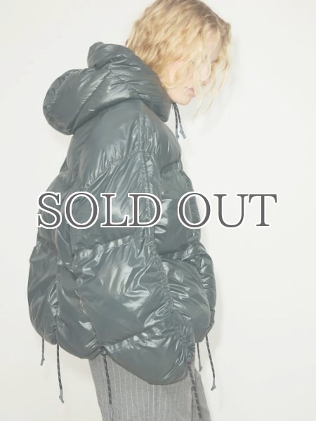 画像4: HOSBJERG - Paris Puffer ドローストリングパファージャケット - Dark Grey (4)