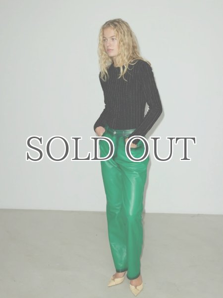画像6: 【50%OFF】［HOSBJERG］ Pompay Leather Pants  レザーパンツ - Grass Green (6)