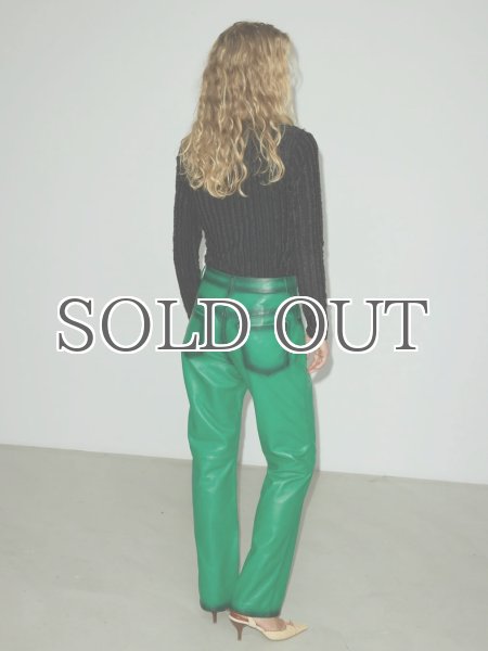 画像7: 【50%OFF】［HOSBJERG］ Pompay Leather Pants  レザーパンツ - Grass Green (7)