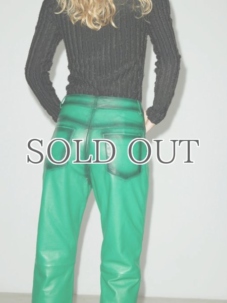 画像4: 【50%OFF】［HOSBJERG］ Pompay Leather Pants  レザーパンツ - Grass Green (4)