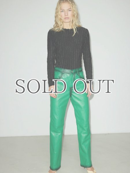 画像5: 【50%OFF】［HOSBJERG］ Pompay Leather Pants  レザーパンツ - Grass Green (5)
