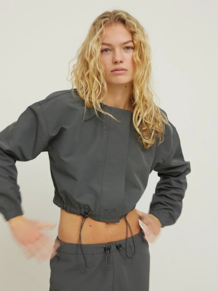 画像3: HOSBJERG - Philadelphia Jacket フィラデルフィアクロップジャケット - Grey (3)