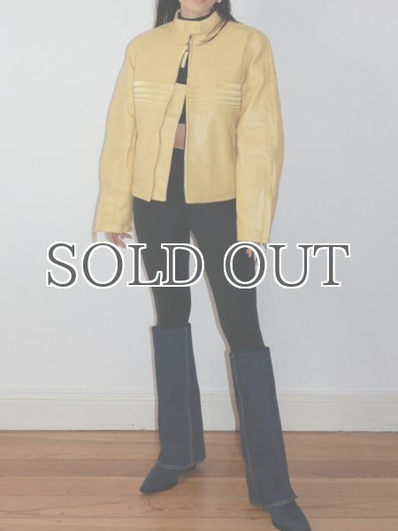 画像9: HOUSE OF SUNNY - The Racer Jacket ビーガンレザーレーサージャケット - Butter Yellow (9)