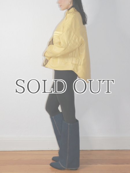 画像12: HOUSE OF SUNNY - The Racer Jacket ビーガンレザーレーサージャケット - Butter Yellow (12)