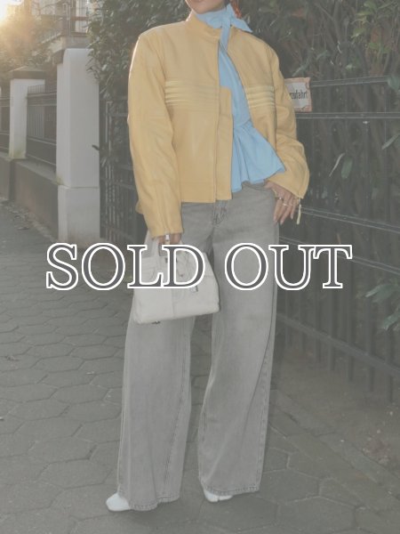 画像14: HOUSE OF SUNNY - The Racer Jacket ビーガンレザーレーサージャケット - Butter Yellow (14)