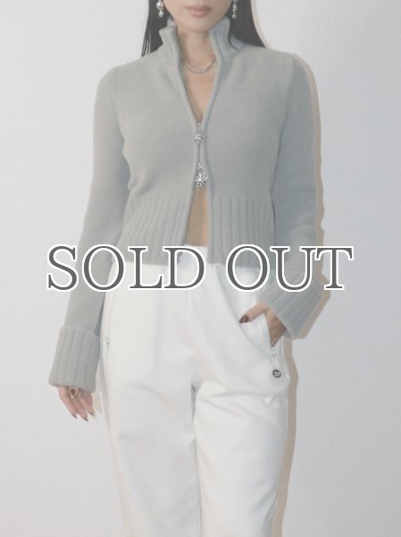 画像10: ［HOUSE OF SUNNY］Chunky Rib Peggy  ジップアップニットカーディガン - School Grey (10)