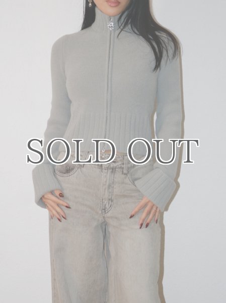 画像8: ［HOUSE OF SUNNY］Chunky Rib Peggy  ジップアップニットカーディガン - School Grey (8)