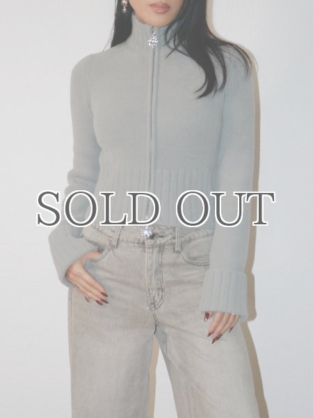 画像9: ［HOUSE OF SUNNY］Chunky Rib Peggy  ジップアップニットカーディガン - School Grey (9)