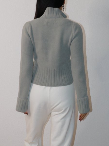 画像12: ［HOUSE OF SUNNY］Chunky Rib Peggy  ジップアップニットカーディガン - School Grey (12)