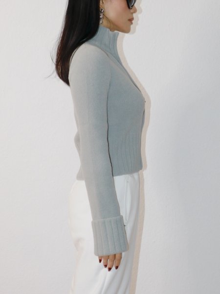 画像11: ［HOUSE OF SUNNY］Chunky Rib Peggy  ジップアップニットカーディガン - School Grey (11)