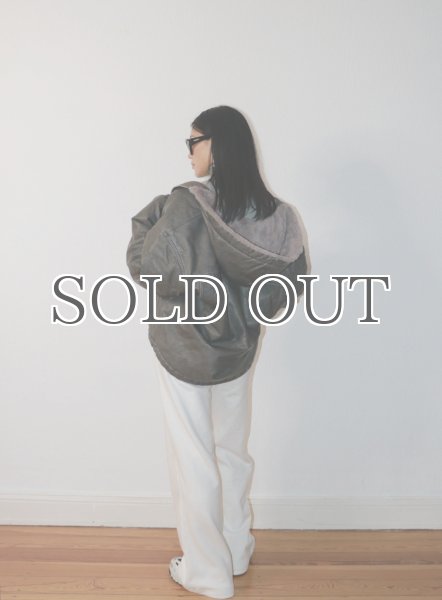 画像11: ［HOUSE OF SUNNY］Vegan Leather Hoodie Jacket  ヴィーガンレザーフーディジャケット - Dark Grey (11)