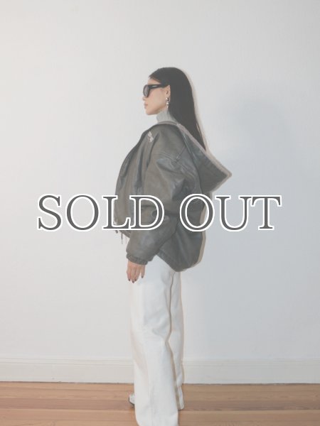 画像10: ［HOUSE OF SUNNY］Vegan Leather Hoodie Jacket  ヴィーガンレザーフーディジャケット - Dark Grey (10)