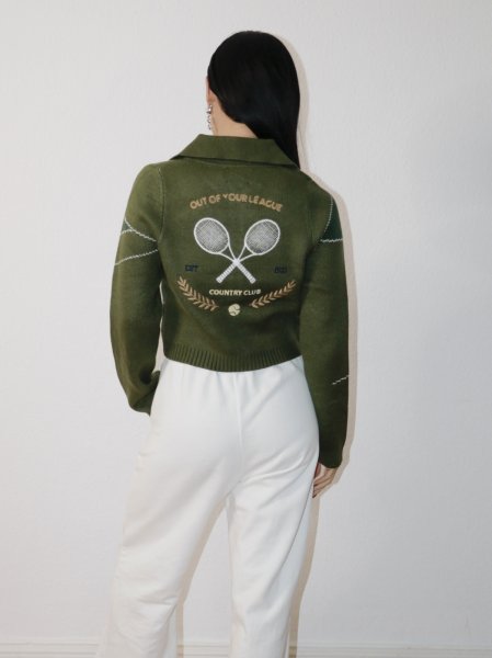 画像9: ［HOUSE OF SUNNY］COUNTRY CLUB TRIPPER  テニス刺繍ジャガードカーディガン (9)