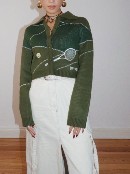 画像6: ［HOUSE OF SUNNY］COUNTRY CLUB TRIPPER  テニス刺繍ジャガードカーディガン (6)